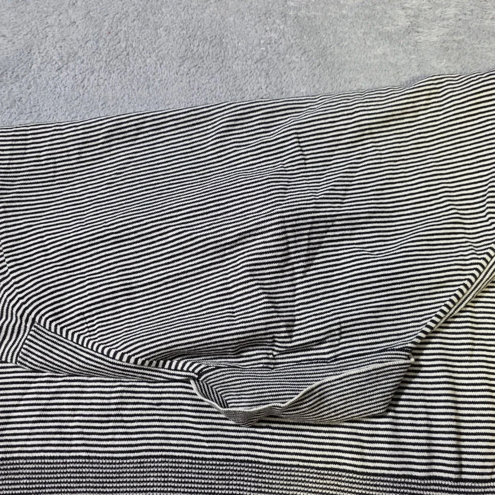 Pronto Uomo Mens XL Polo Sweater Black White Striped Long Sleeve Cotton Blend‎